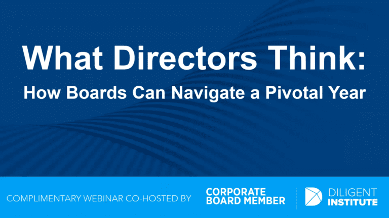 What Directors Think: Howe Boards Can Navigate a Pivotal Year