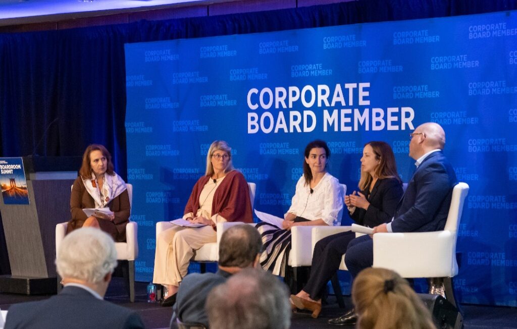 The Chicago Network's Maria Doughty, BDO's Amy Rojik, Freshfield's Pamela Marcogliese, Joele Frank's Lisa Boyd and Meridian Compensation Partners' Darren Moskovitz