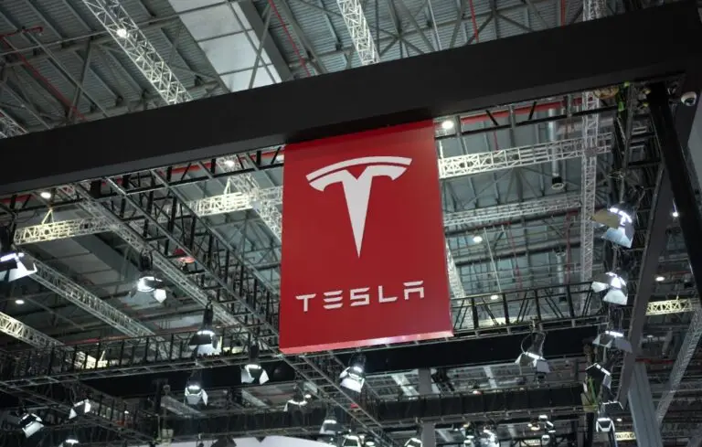 tesla at Shanghai Automobile Industry Exhibition on April 27, 2021 in shanghai china