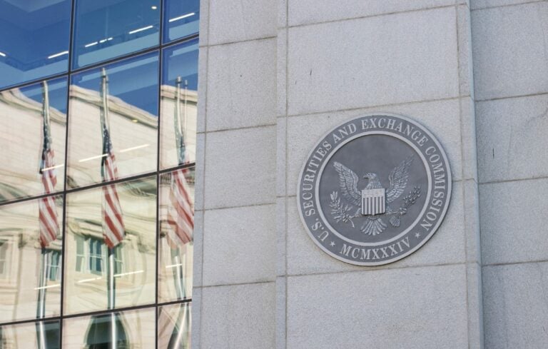 The logo of the U.S. Securities and Exchange Commission (SEC) is seen at its headquarters in Washington, DC.
