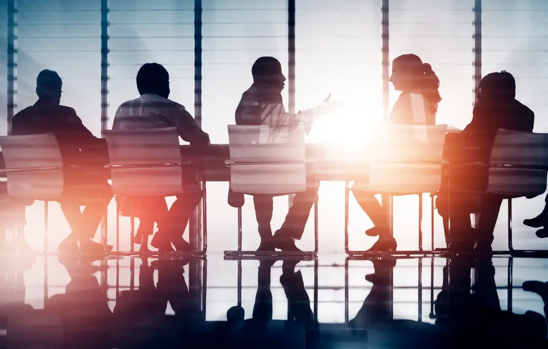 Group of Business People Meeting Back Lit Concept