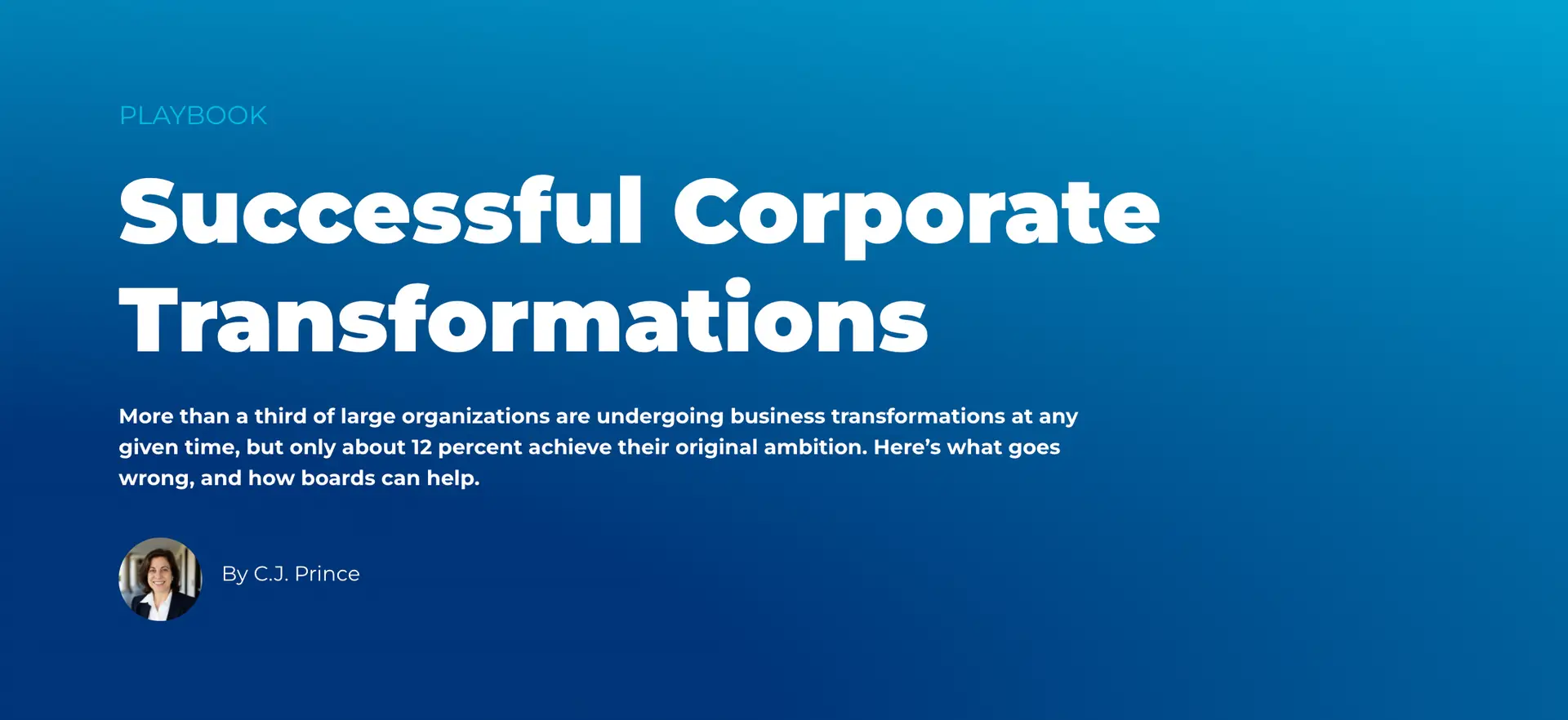 Playbook: Successful Corporate Transformations